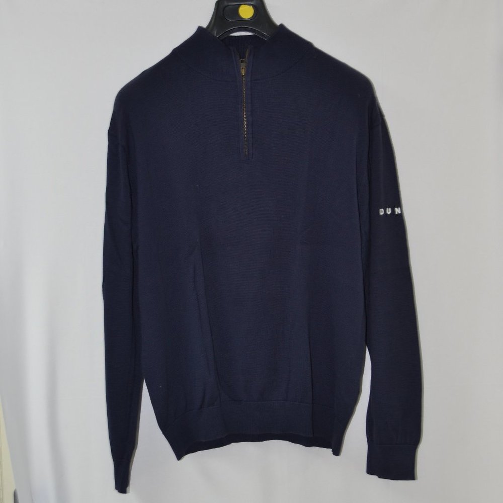 1/4 zip blue cotton sweater by Dunning